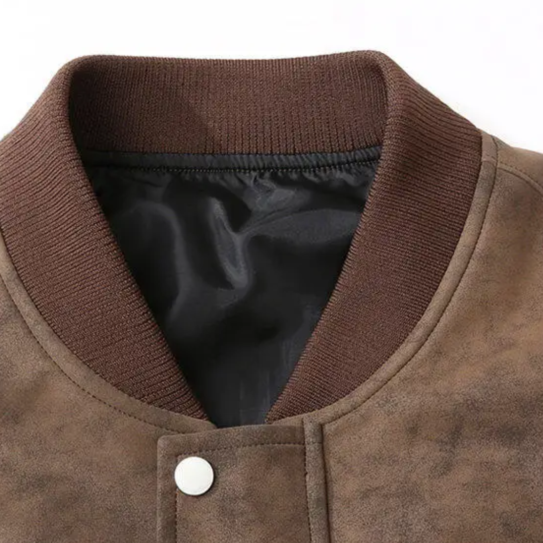 Men's Suede Bomber Jacket - Stylish Men's Coats for Layering 4