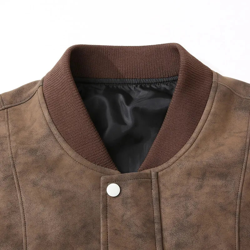 Men's Suede Bomber Jacket - Stylish Men's Coats for Layering 5