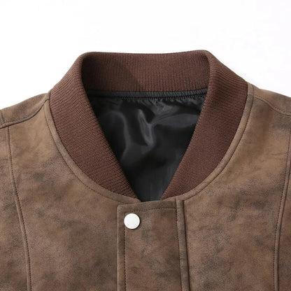 Men's Suede Bomber Jacket - Stylish Men's Coats for Layering 5