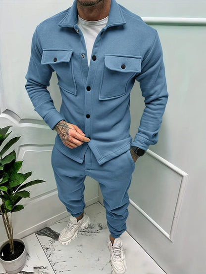 Men's Two-Piece Tracksuit with Button Pockets 2