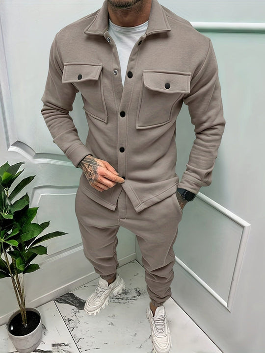 Men's Two-Piece Tracksuit with Button Pockets 4