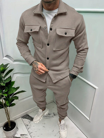 Men's Two-Piece Tracksuit with Button Pockets 4