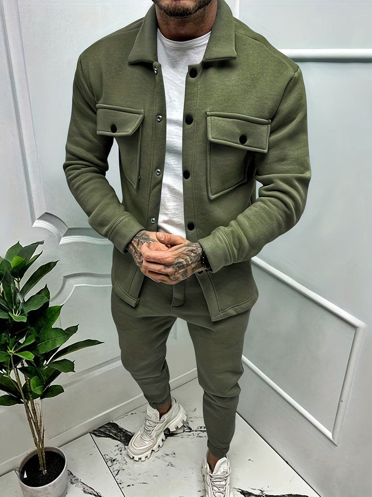Men's Two-Piece Tracksuit with Button Pockets 5