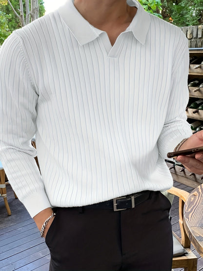 Men's V-Neck Knit Sweatshirt 5