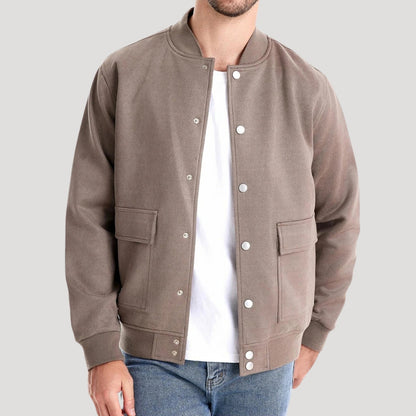 Men's Varsity Jacket - Lightweight Bomber Coat with Pockets 1