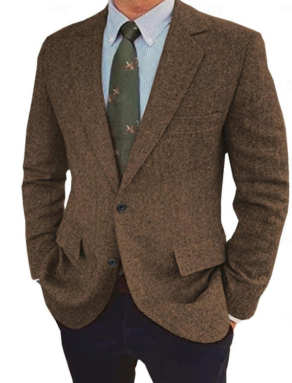 Men's Vintage Regular Fit Blazer Jacket 0