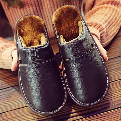 Men's Waterproof Leather Slippers 0