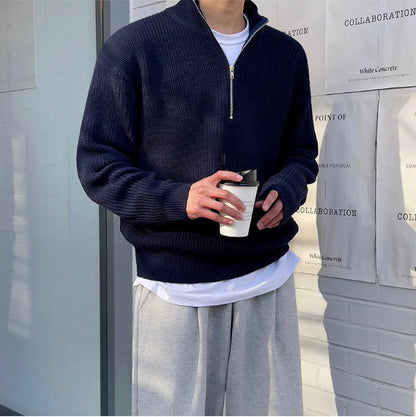 Men's Zip-Up Sweater for Everyday and Sporty Wear