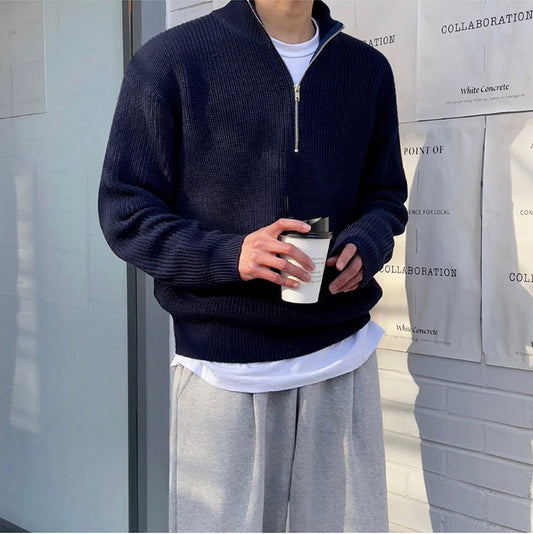 Men's Zip-Up Sweater for Everyday and Sporty Wear