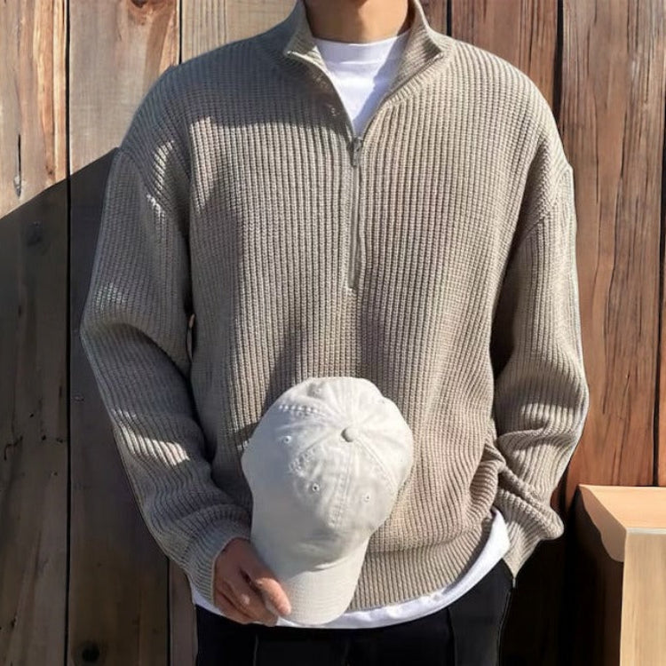 Men's Zip-Up Sweater for Everyday and Sporty Wear