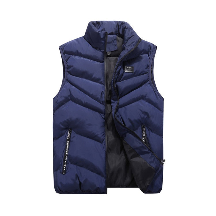 Men's Zip-Up Vest with Vertical Seams 1