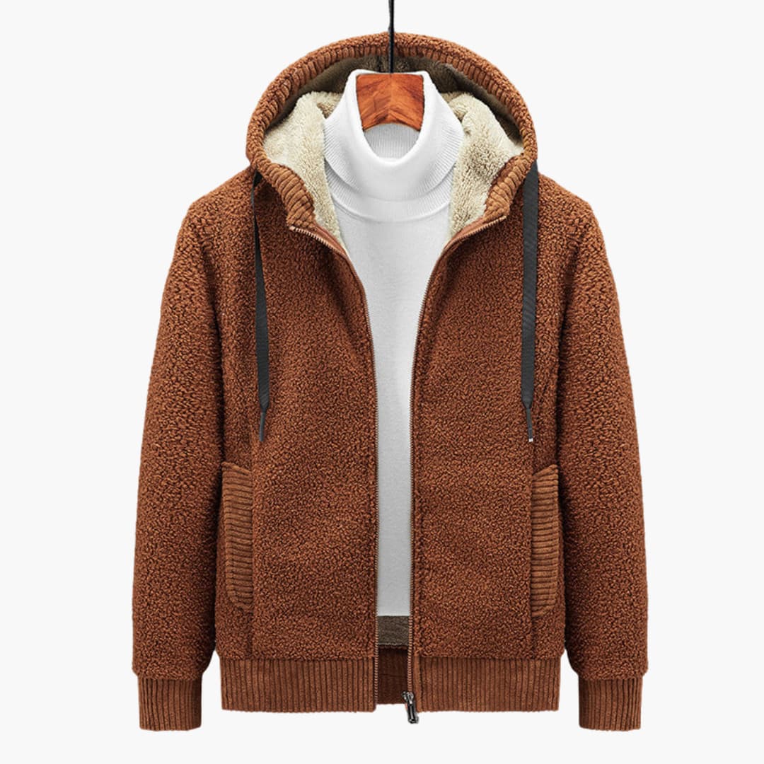 Men's Zippered Hoodie with Lined Hood for Comfort and Style 1