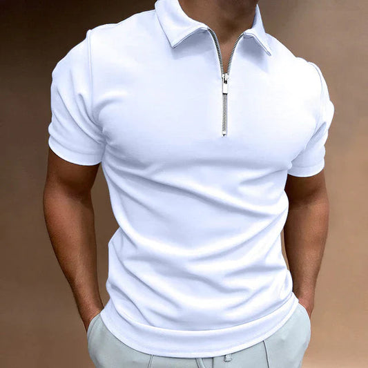 Men's Zippered Polo Shirt for Casual Wear 0