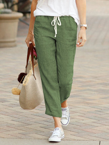 Pantalon Femme Coton Décontracté Ajustement Détendu-5