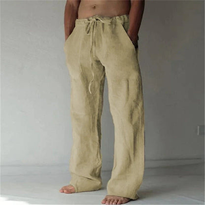 Pantalon Lin Homme Baggy Confortable et Aéré-3