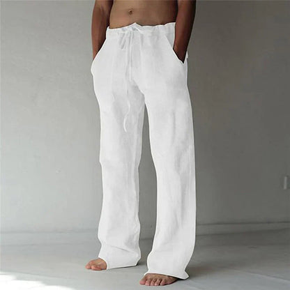 Pantalon Lin Homme Baggy Confortable et Aéré-1