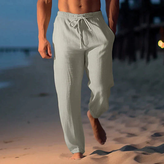 Pantalon Lin Homme Décontracté 100% Lin-1