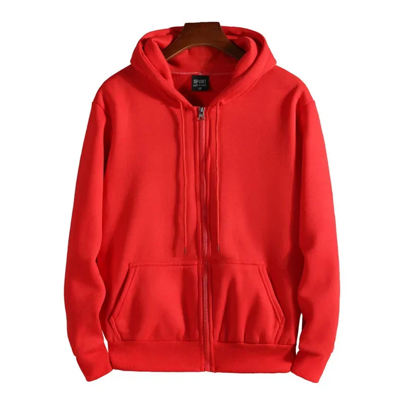 Unisex Fleece-Lined Zip-Up Hoodie 0