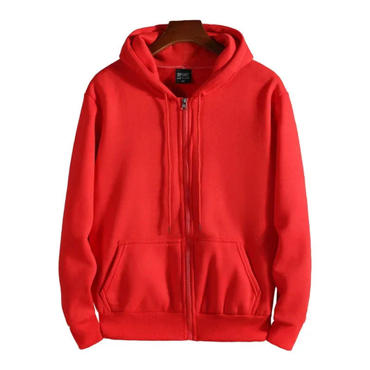 Unisex Fleece-Lined Zip-Up Hoodie 0