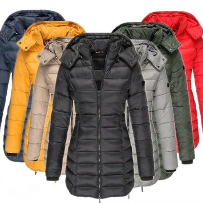 Women's Black Puffer Jacket - Warm Winter Coat