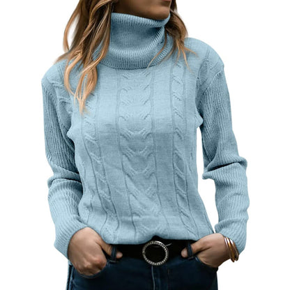 Women's Cable-Knitted Turtleneck Sweater 5