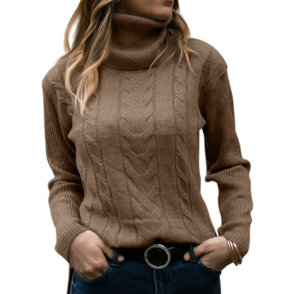 Women's Cable-Knitted Turtleneck Sweater 6