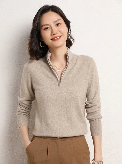 Women's Cashmere Half-Zip Pullover 0