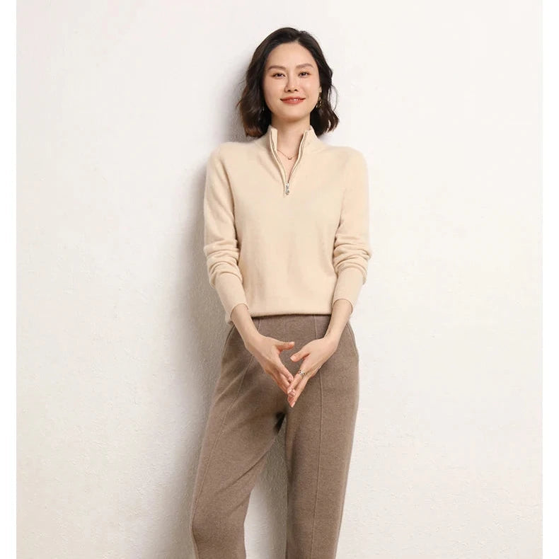 Women's Cashmere Half-Zip Pullover 7