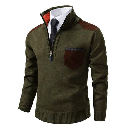Women's Cashmere Pullover Sweater with Collar and Pocket 1