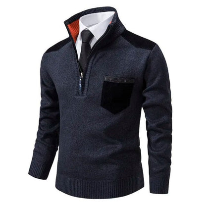 Women's Cashmere Pullover Sweater with Collar and Pocket 5