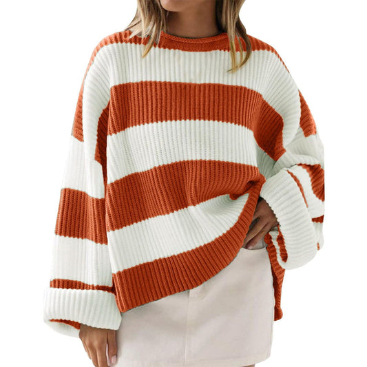 Women's Casual Striped Pullover Sweater 0