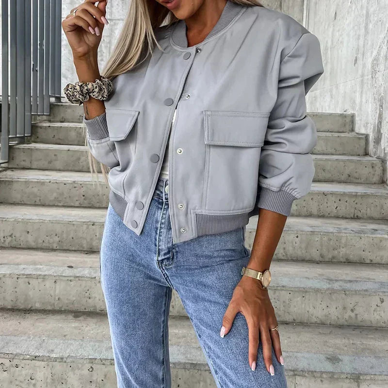 Women's Cropped Bomber Jacket 2