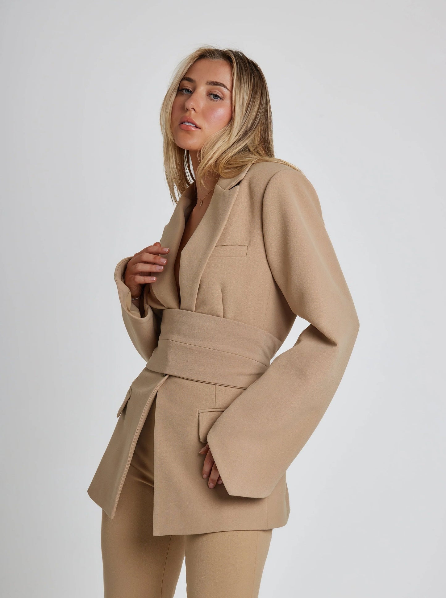 Women's Elegant Blazer with Belt 1