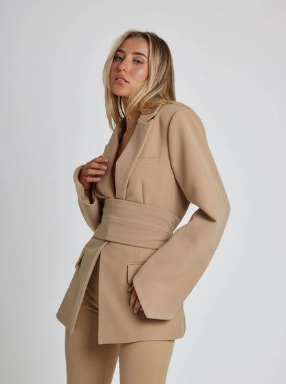 Women's Elegant Blazer with Belt 1