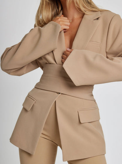 Women's Elegant Blazer with Belt 4