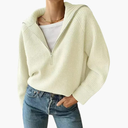 Women's Half-Zip Sweater with Stand-Up Collar 3