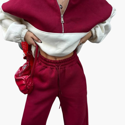 Women's High Neck Sweater with Half Zipper 1