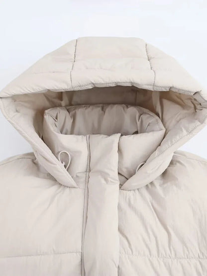 Women's Hooded Puffer Jacket with Quilted Design 3