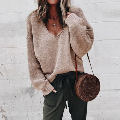 Women's Knit V-Neck Sweater