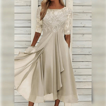 Women's Lace Chiffon Midi Dress 7