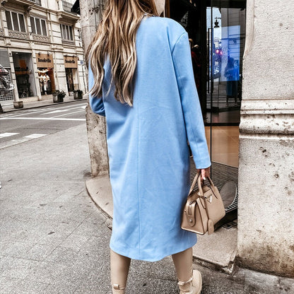 Women's Long Trench Coat - Elegant Winter Coat