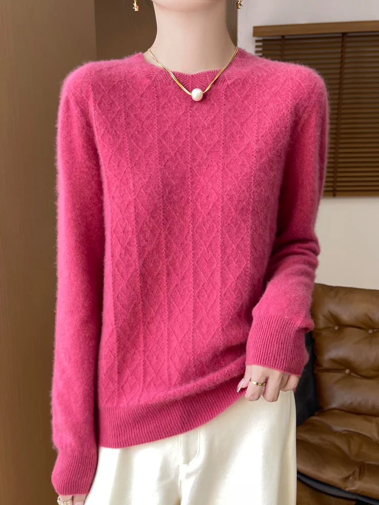 Women's Merino Wool Long Sleeve Sweater 0