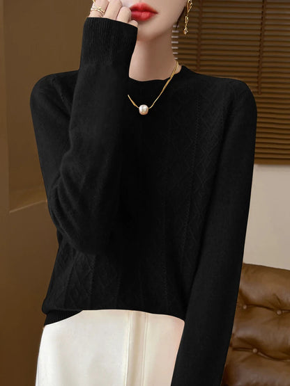 Women's Merino Wool Long Sleeve Sweater 10