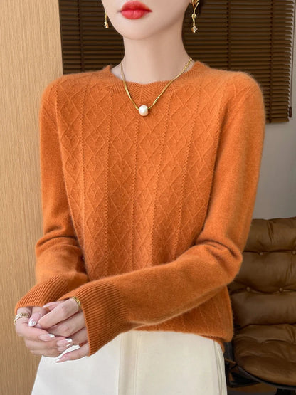 Women's Merino Wool Long Sleeve Sweater 11