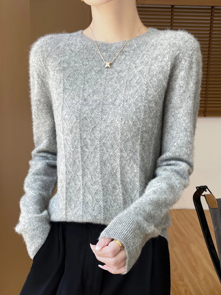 Women's Merino Wool Long Sleeve Sweater 9
