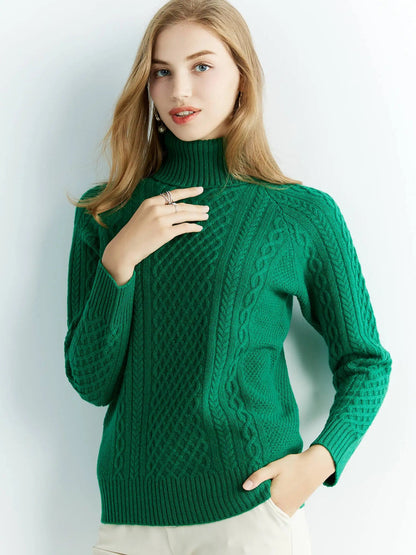 Women's Merino Wool Turtleneck Sweater 2