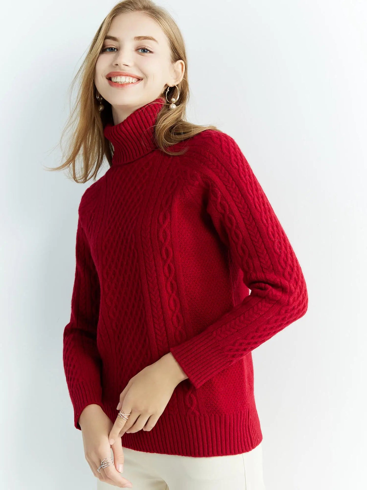 Women's Merino Wool Turtleneck Sweater 4