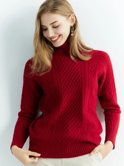 Women's Merino Wool Turtleneck Sweater 5