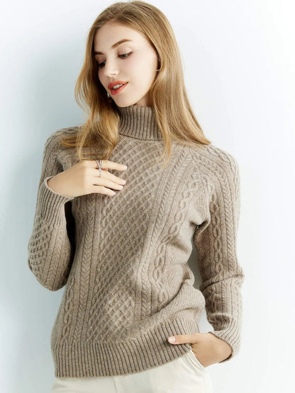 Women's Merino Wool Turtleneck Sweater 6