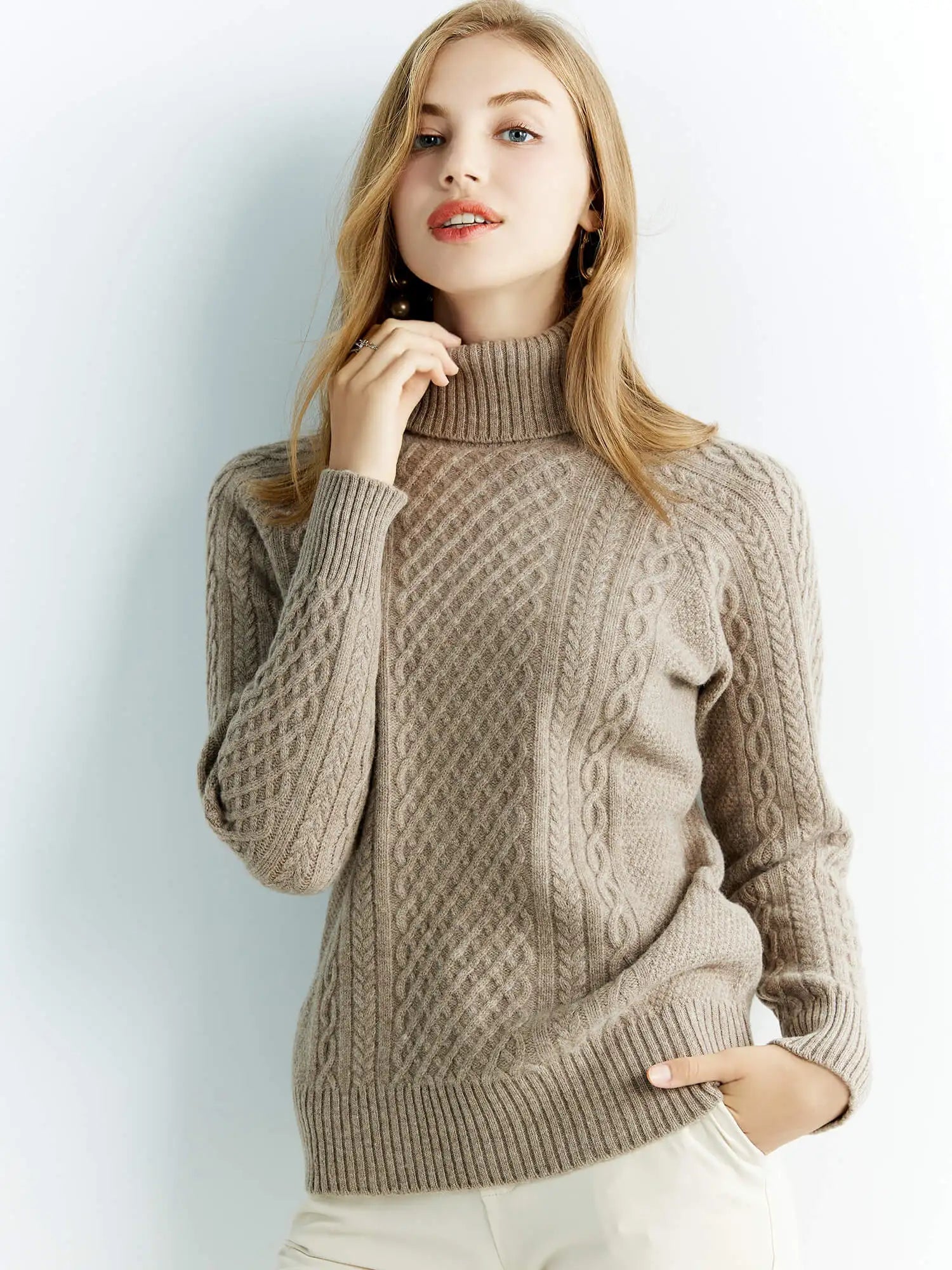 Women's Merino Wool Turtleneck Sweater 7